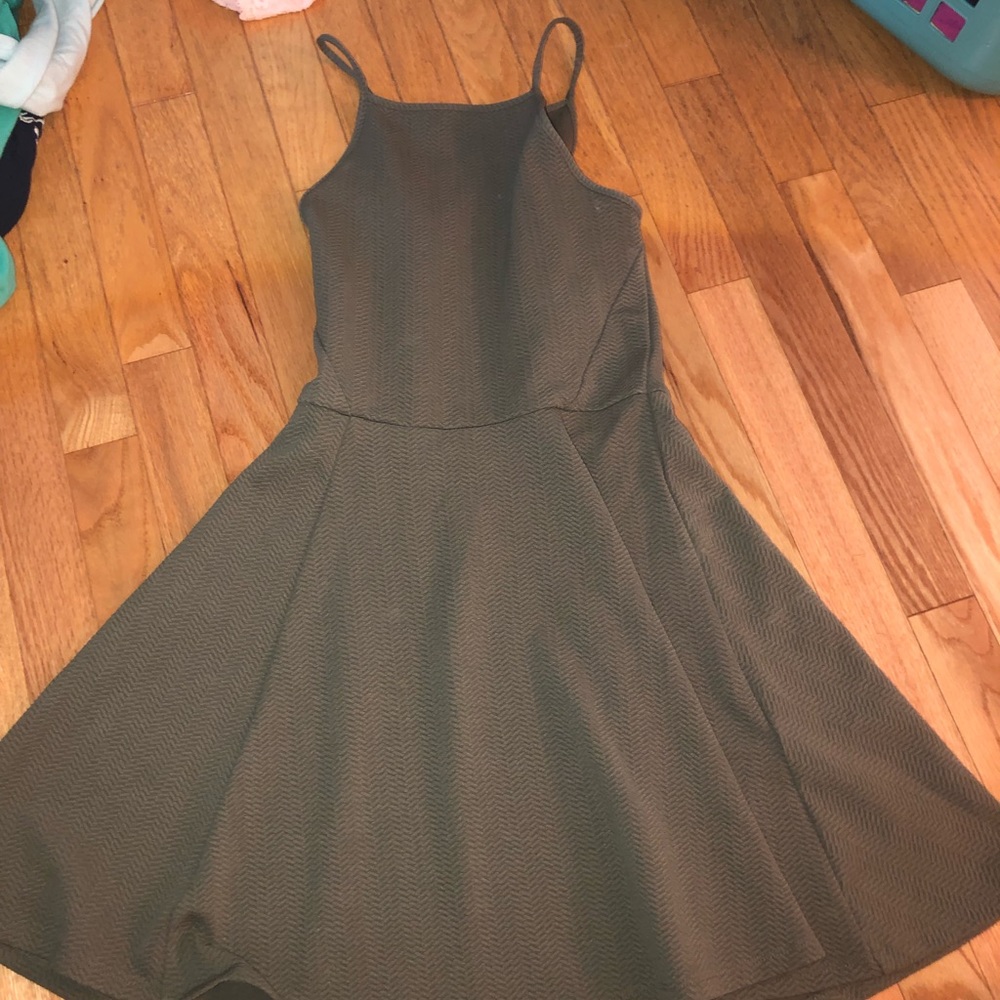 Olive green skater dress